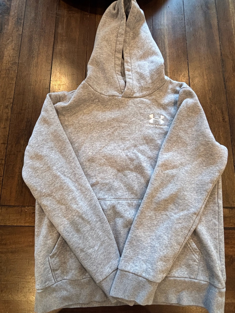 Under Armour Light Gray Hoodie- Boys, size YLG